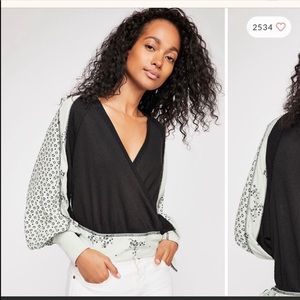 NWT Free people Auxton wrap front thermal top